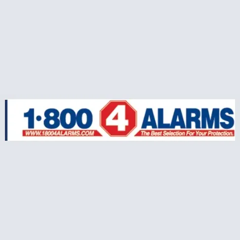 1-800-4-ALARMS brand logo for 18004alarms.com