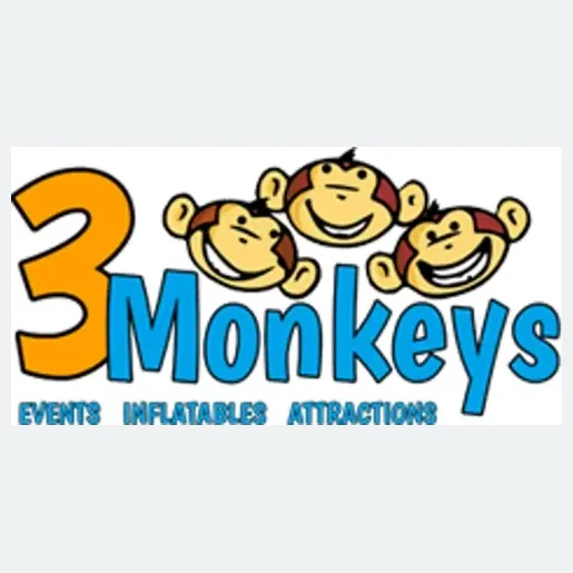 3 Monkeys Inflatables brand logo for 3monkeysinflatables.com