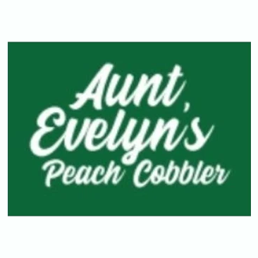 Aunt Evelyn's Peach Cobbler brand logo for auntevelynspeachcobbler.com